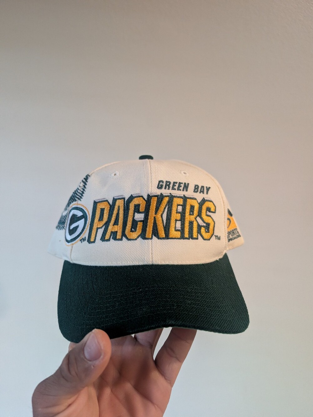 Sports Specialties Green Bay Packers Snapback Hat VTG 90s Pro Line Shadow Cap